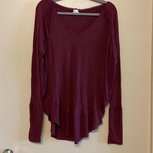 Free people we the free maroon lightweight thermal tunic size medium